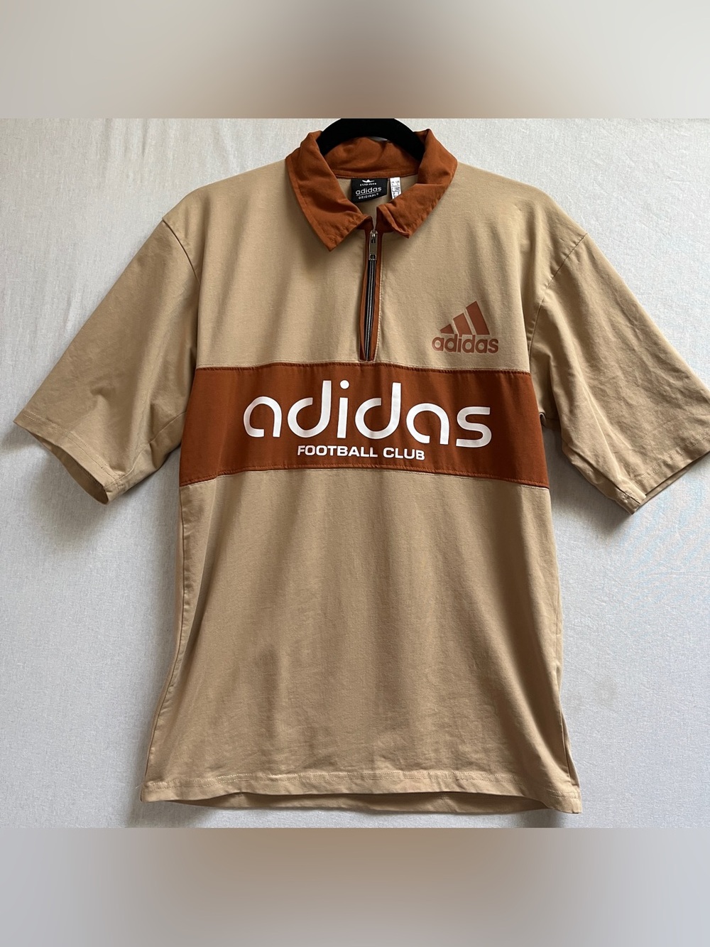 adidas Football Club Half Zip Short Sleeve Polo Shirt M